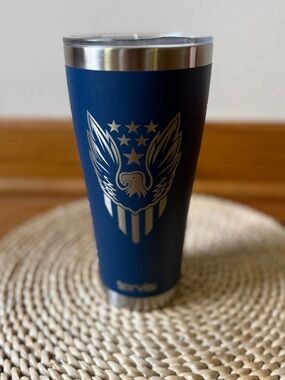 tervis Navy Blue Tumbler with Silver Eagle Emblem